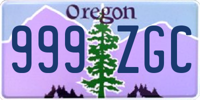 OR license plate 999ZGC