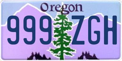 OR license plate 999ZGH