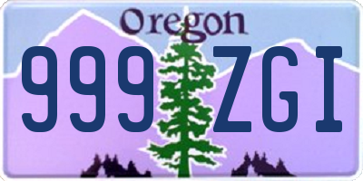 OR license plate 999ZGI