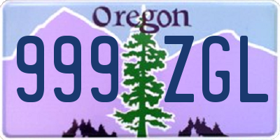 OR license plate 999ZGL