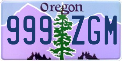 OR license plate 999ZGM