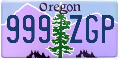 OR license plate 999ZGP