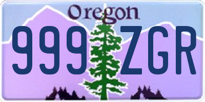 OR license plate 999ZGR