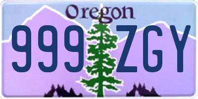 OR license plate 999ZGY