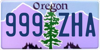 OR license plate 999ZHA