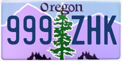 OR license plate 999ZHK