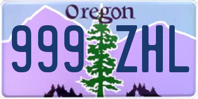 OR license plate 999ZHL