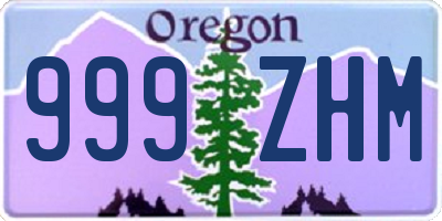 OR license plate 999ZHM