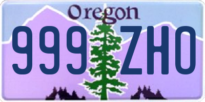 OR license plate 999ZHO