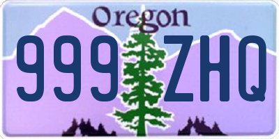 OR license plate 999ZHQ