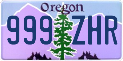 OR license plate 999ZHR