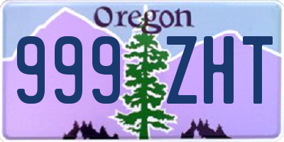 OR license plate 999ZHT