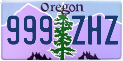 OR license plate 999ZHZ