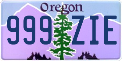 OR license plate 999ZIE