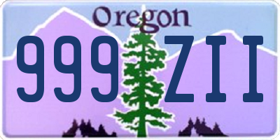 OR license plate 999ZII