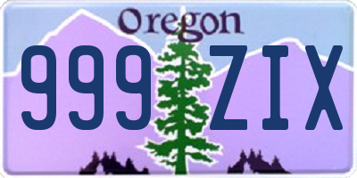 OR license plate 999ZIX