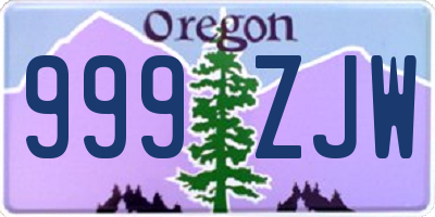 OR license plate 999ZJW