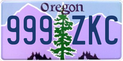 OR license plate 999ZKC