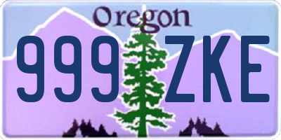 OR license plate 999ZKE