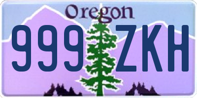 OR license plate 999ZKH