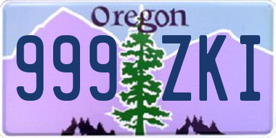 OR license plate 999ZKI