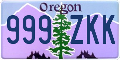 OR license plate 999ZKK