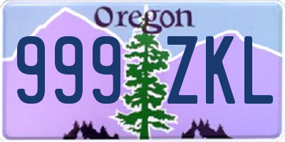 OR license plate 999ZKL