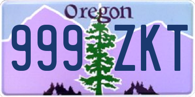 OR license plate 999ZKT