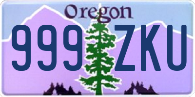 OR license plate 999ZKU