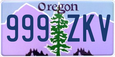 OR license plate 999ZKV