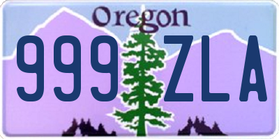 OR license plate 999ZLA