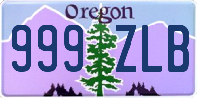 OR license plate 999ZLB