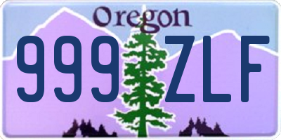 OR license plate 999ZLF