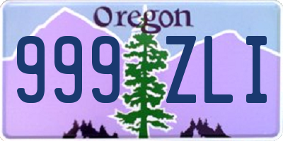 OR license plate 999ZLI