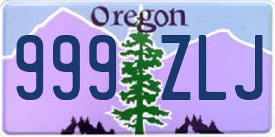 OR license plate 999ZLJ