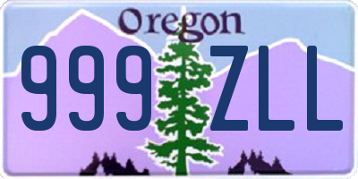 OR license plate 999ZLL