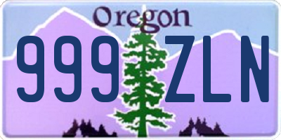 OR license plate 999ZLN