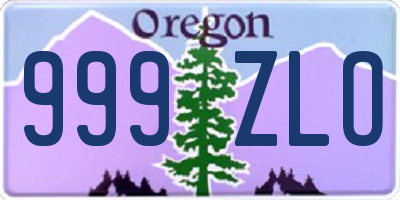 OR license plate 999ZLO