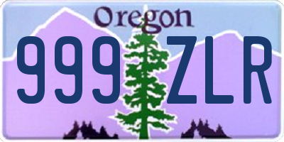 OR license plate 999ZLR