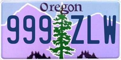 OR license plate 999ZLW