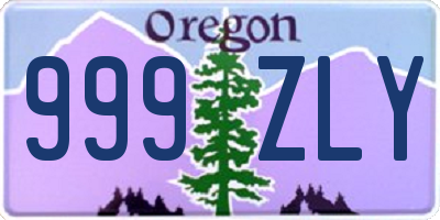 OR license plate 999ZLY