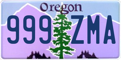 OR license plate 999ZMA