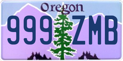 OR license plate 999ZMB