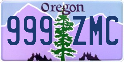 OR license plate 999ZMC