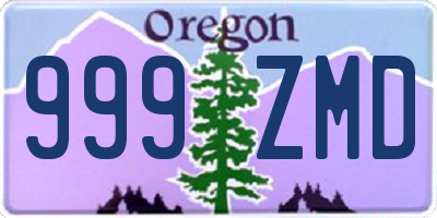 OR license plate 999ZMD