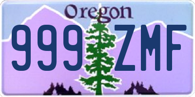 OR license plate 999ZMF