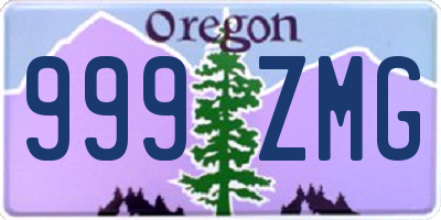 OR license plate 999ZMG