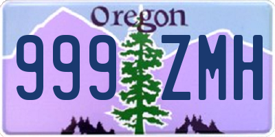 OR license plate 999ZMH