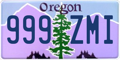 OR license plate 999ZMI