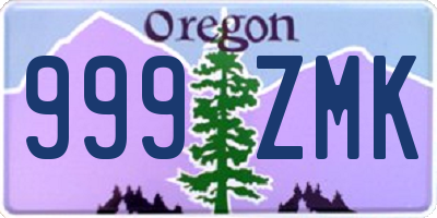 OR license plate 999ZMK